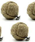 Handmade Jute Rope Drawer Knobs Set Of 6 Rope Knot Cabinet Pulls For Doors Wardrobes And Cupboards Dope Nautical Decor 36 Millimeters Long Screws Included Easy Install, 36mm jute rope knob
