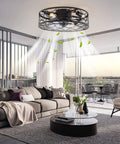 ALSKXaxna Ceiling Fan with Light 30W 3 Blades Pure Copper Motor for Bedroom in modern living room setting.