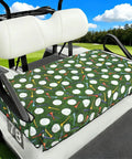 Hella Comfy Golf Cart Seat Covers Smooth Daily Ride Towel Blanket for Universal Two Seater with colorful golf tees pattern.