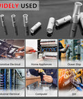 Beefy 520 Piece Non Insulated Butt Connectors Kit For 26 To 8 Gauge Wires Tinned Copper Marine Grade Seamless Barrel Crimp Terminals displayed with usage scenarios.