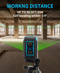 Self Leveling Laser Level With Tripod And Magnetic Base, 98.5ft Green Cross Line Laser For Tile, Picture Hanging, DIY And Home Improvement, Easy Brightness Adjustments, Includes AA Batteries And Carrying Pouch, Bang For Your Buck in unfinished room