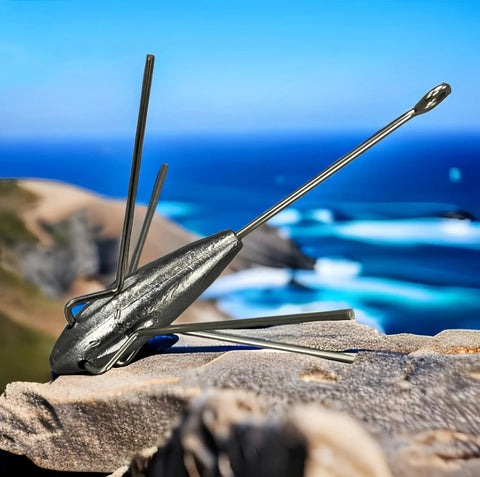 3 Piece Sputnik Lead Fishing Sinkers Set 1oz For Surf Casting Saltwater Ocean Beach with stainless steel legs