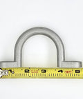 Aluminum Bolt On Trailer Tie Loop Ring Set, 2 Inch Inner Diameter, Heavy Duty Lashing Tie Down Ring, shown with measuring tape