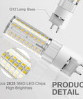 LED G12 Corn Bulb 16W Natural White 4000K Bi Pin Pack Of 4 Hella Bright 1600 Lumens Epistar 120 Chips close-up