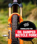 5Wt Suspension Shock Oil For All Bicycle Forks And Seals Premium Semi Synthetic Non Foaming Fluid with front bike fork view