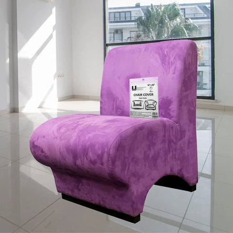Purple chair in sunlit room with packaging for clear heavy-duty chair covers set of 2 for protection, water resistant.