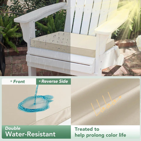 Beige Outdoor Chair Cushions Set Of Four Waterproof And Fade Resistant for patio furniture showcasing water resistance and durability