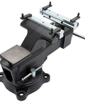 Multipurpose 7 Inch Wide Jaw Bench Vise For Home Workshops And DIY Projects With 360 Degree Swivel Base And Includes Four Jaw Dogs
