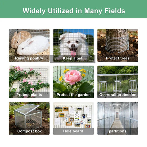 Heavy Duty Black Vinyl Coated Hardware Cloth One Inch Square Mesh Galvanized Steel Wire built tough for protecting pets and plants.