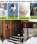 Heavy Duty Non Slip Outdoor Stair Hand Rail For 1 To 3 Steps Wall Mounted Grab Bar U Shape Safety Handle installed on snowy steps