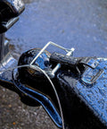 Ten Pack 2.75 Inch By 0.25 Inch Trailer Pins For Hitch, Shaft Locking, Coupler, PTO And Lock Pins installed on a wet trailer hitch