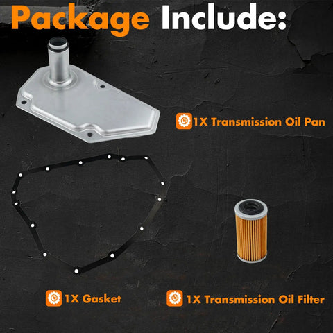 Nissan CVT Transmission Filter And Oil Pan Gasket Kit with oil pan, gasket, and filter for Sentra, Versa, Versa Note.