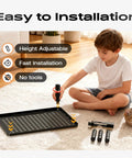Child assembling components of 3 Height Adjustable Monitor Stand Riser For Desk And Workstation Elevates Computer Laptop TV And Printer