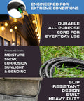 Outdoor Extension Cord With Three Outlet Ten Foot Weatherproof 16 By 3 SJTW Built To Last Heavy Duty Power Cable details