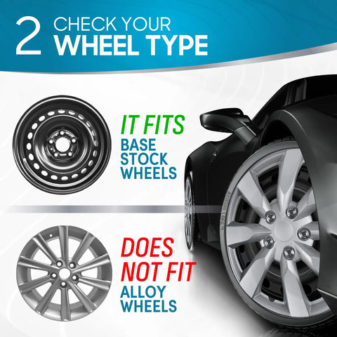 Image showing compatibility of Set Of Four 16 Inch Steel Wheel Hubcaps Snap On Universal Fit Direct OEM Replacement For Most Cars Trucks And SUVs