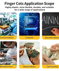 400 Count Slick Latex Finger Cots Deliver Badass Anti Static Grip For Electronics Assembly Craft Projects Cleanroom Jobs And Precision Parts Handling Without Breaking A Sweat used in various industries like electronics, education, beauty.