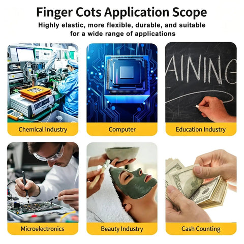 400 Count Slick Latex Finger Cots Deliver Badass Anti Static Grip For Electronics Assembly Craft Projects Cleanroom Jobs And Precision Parts Handling Without Breaking A Sweat used in various industries like electronics, education, beauty.