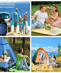 No Fuss 3 Person Pop Up Camping Tent With 80 By 80 Inch Picnic Mat Waterproof Automatic Setup Quick Open Outdoor Beach Travel Tent For Easy Weekend Camping