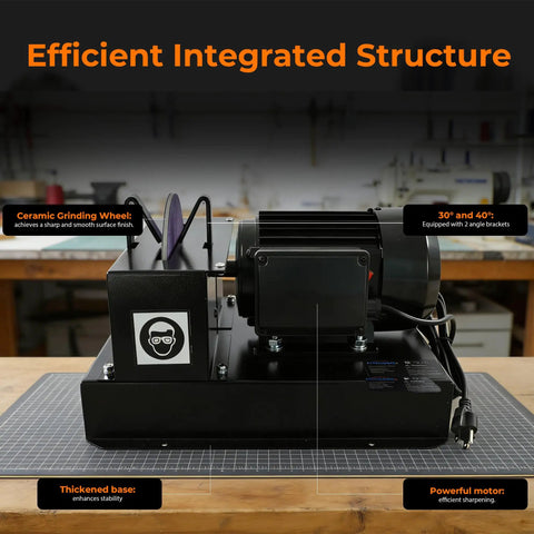 Give Your Yardwork A Major Upgrade With This Heavy Duty Blade Sharpener And Bench Grinder Boasting A Beefy 1Hp Motor, Fast Cutting 9 Inch Ceramic Wheel, No Hassle Angle Brackets, And Fresh Sandpaper Sheets.