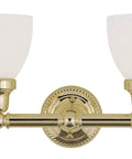 Classic Two Light Bath Light In Polished Brass, Traditional Steel Vanity Fixture For Bathrooms, Vintage Vibe Built To Last