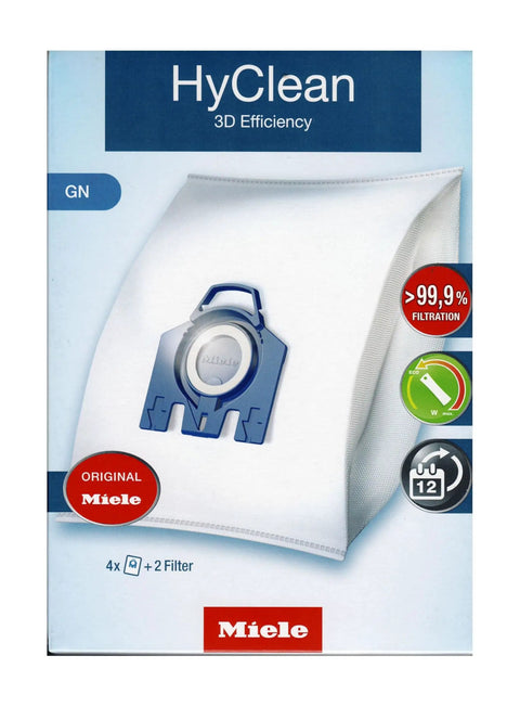 HyClean 3D GN Microfiber Dust Bags For Canister Vacuums With 99.9 Percent Filtration Color Coded Self Lock Collar Pack image
