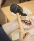 Using a mallet to guide the Japanese Kanna Manual Hand Plane For Smoothing Woodwork Precision Ground 42 Millimeter Steel Blade