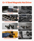 Comparison of Beefy Magnetic Impact Nut Driver Set 80 Piece Kit With Metric And SAE Sizes and ordinary steel tools