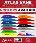 AR 1000 Vane 2.8 Inch Teal 36 Pack Vane For Smooth Spin And Stealth Flight displayed in 14 color options