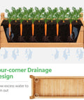 Wooden Raised Garden Bed Planter Box For Yard And Greenhouse Outdoor Use, Rectangular Planter For Vegetables, Light Brown