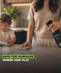 Hardcore Penetrating Sealer Spray for Concrete Brick and Unsealed Grout leaves invisible stain shield, family-friendly use.