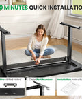 Woman assembling Electric Standing Desk 60x28 Inch Sit Stand Desk With 1 Inch Thick Top, Heavy Duty Double Beam Frame