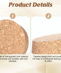 Two Pack Cork Bottle Stoppers Set For Jars And Glass Bottles, close-up of fine-grained cork material and tapered design