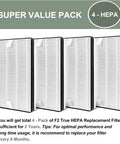 Four-pack of true HEPA filters for 45i air purifier, ZHS-3MF2-4H compatible, maintaining fresh air and odor control