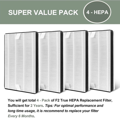 Four-pack of true HEPA filters for 45i air purifier, ZHS-3MF2-4H compatible, maintaining fresh air and odor control