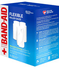 Band-Aid flexible rolled gauze dressing with five sterile white gauze rolls, 3 in x 2.1 yd, value pack