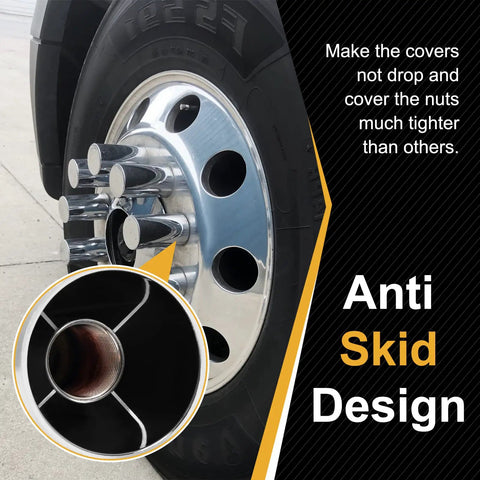 60 Pcs Lug Nut Covers 33mm Cylinder Nut Covers ABS Chrome Plastic Anti Rust Thread On Nut Cover Caps For Semi Trucks With Mirror Like Chrome Finish And Rust Resistant Protection