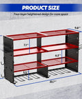 Power Tool Organizer Wall Mount, 4 Tier Heavy Duty Metal Storage Rack dimensions and design overview.