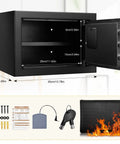 Heavy Duty Home Drop Safe Box With Waterproof and Fireproof Steel Build Digital Lock and Included Waterproof Bag dimensions
