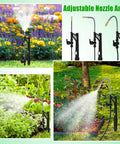 360 Degree Adjustable Misting Heads With Stakes 15 Pack For Garden Irrigation System Atomizing Sprinkler Emitters setup