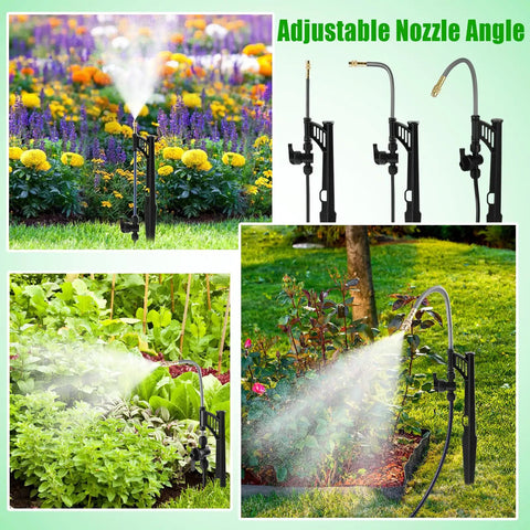 360 Degree Adjustable Misting Heads With Stakes 15 Pack For Garden Irrigation System Atomizing Sprinkler Emitters setup