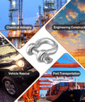 Thirty Pack Three Eighth Inch D Ring Shackles Galvanized Carbon Steel Screw Pin Anchor Shackles for various uses shown