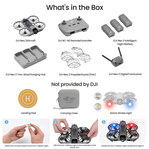 What's in the box for Neo 2 Fly More Combo Drone With RC N3 Remote Controller Stable Transmission Digital Transceiver.