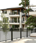 Heavy Duty Black Deck Railing Kit With Reinforced Aluminum Posts And Code Compliant Handrails on modern outdoor balcony
