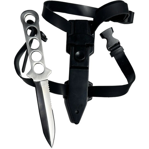 Beefed-Up Dive Knife With Sheath And Leg Strap, Thigh Knife With 440 Stainless Fixed Blade, Corrosion Resistant, Built For Scuba, Hunting, Survival