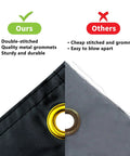 Comparison of grommets and stitching on Oversized 120 By 20 Inch Patriotic Anniversary Banner 250th Celebration America 1776 2026 US
