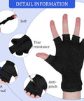 Two Pair Cut Resistant Half Finger Gloves For Home Use Gray And Black, Durable Finger Protection For Kitchen, DIY, Crafts, Woodworking And Food Prep For Everyday Tasks