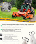 Person operating lawn mower with BDP-10A Pump Overhaul Seal Kit With Seals And Gaskets For PG Series Hydraulic Pumps Kohler Kawasaki Compatible