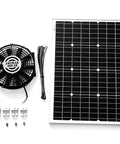Solar Powered 12 Inch Attic Fan with 50W panel, brackets, and wire; Quiet Vent for Attics, Garages, Greenhouses, RVs, and Boats