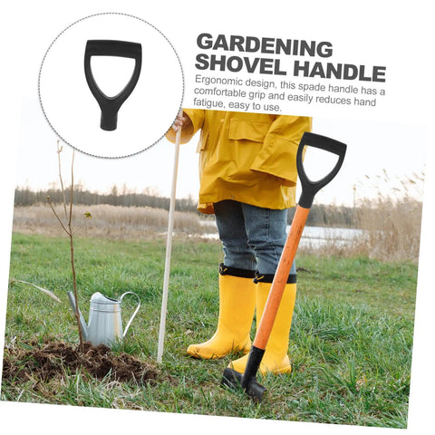 D Shaped Ergonomic Garden Shovel Handle Replacement With Comfortable Grip For Digging And Yard Work Plastic Handle Black