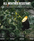 4 Pack Low Voltage Outdoor Landscape Flood Lights 5W LED Kit illuminating garden, 400 Lumen Black Waterproof Spotlights visible
